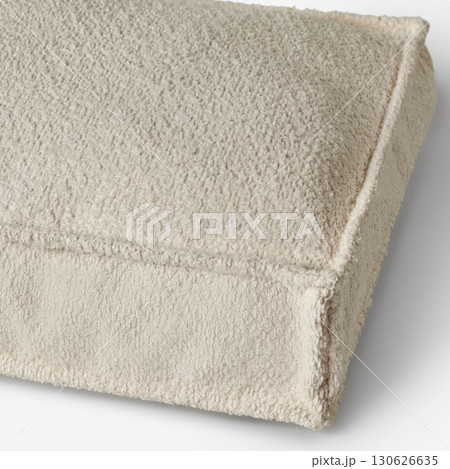 Close-up of cozy bouclé cushion showcasing soft texture and neutral color 130626635