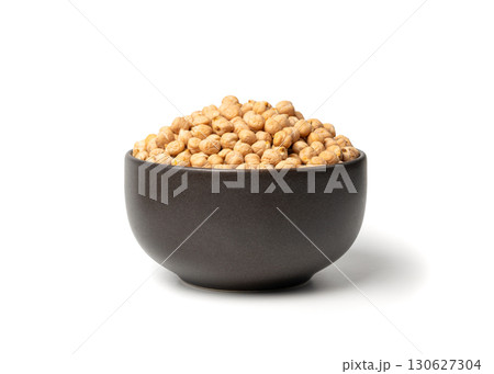 Chickpea, chick pea pile, dry Cicer arietinum fruits, raw Bengal gram legume, garbanzo beans 130627304