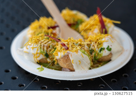 Dahi Puri chat indian snack. Dahi Batata Puri 130627515