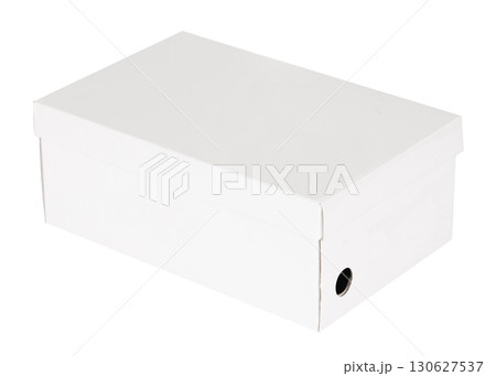 White cardboard shoe box with lid White cardboard shoe box with lid 130627537