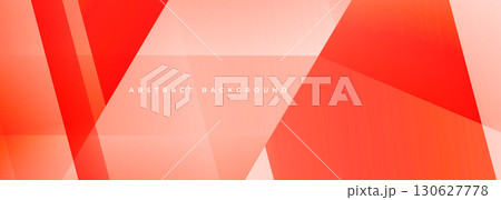 Red modern abstract wide banner with diagonal shapes. Orange minimalist geometric abstract background. 130627778