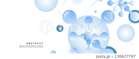 Vector design abstract connect. Science pattern texture. Internet technology banner. Molecular structure research 130627797