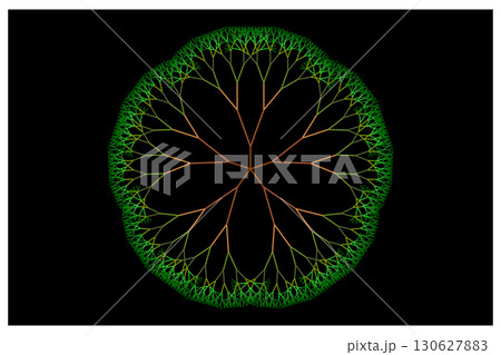 円形フラクタルの木パターンイラスト 130627883