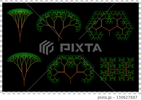 フラクタルの木パターンイラスト フラクタルの木パターンイラスト 130627887