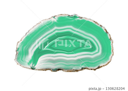 Painted Green Agate Slice with White Veins on White Background for Jewelry Painted Green Agate Slice with White Veins on White Background for Jewelry 130628204