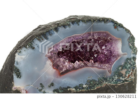 Amethyst Crystal Druse  macro mineral on white background 130628211