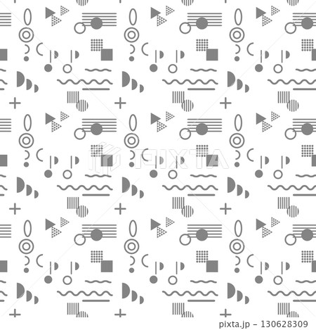 音楽モチーフの幾何学シームレスパターン背景（チャコールグレー） 130628309