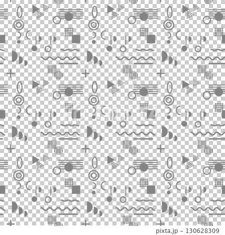 音楽モチーフの幾何学シームレスパターン背景（チャコールグレー） 130628309