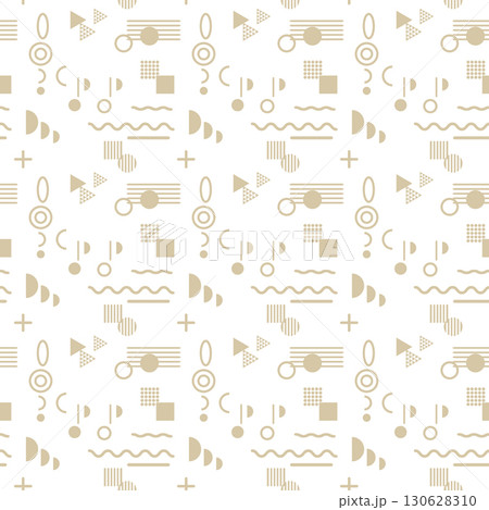 音楽モチーフの幾何学シームレスパターン背景(ゴールド) 音楽モチーフの幾何学シームレスパターン背景(ゴールド) 130628310