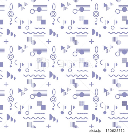 音楽モチーフの幾何学シームレスパターン背景(ブルー) 音楽モチーフの幾何学シームレスパターン背景(ブルー) 130628312