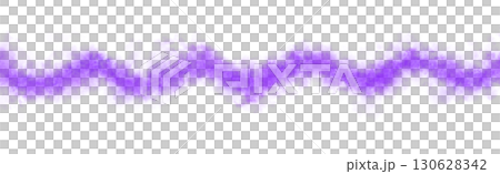 Violet or purple smoky wave template on transparent background, abstract mockup for dynamic visual effects or digital overlays 130628342