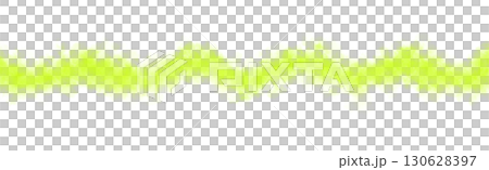 Chartreuse or lime green smoky wave template on transparent background, abstract mockup for dynamic visual effects or digital overlays 130628397