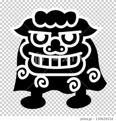 Simple silhouette illustration of a lion dance Simple silhouette illustration of a lion dance 130628518