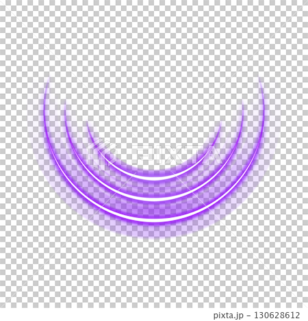 Purple arc effect with wavy curves and light on transparent background 130628612