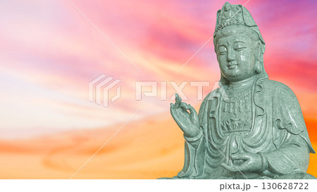 The Guan Yin sculpture  for religion concept 3d Rendering. 130628722