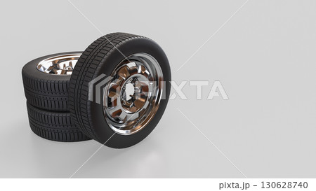 The Tire for Auto mobile or garage concept 3d Rendering. The Tire for Auto mobile or garage concept 3d Rendering. 130628740
