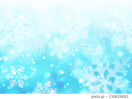 水彩柄の雪の結晶 130629081