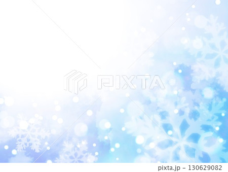 水彩柄の雪の結晶 水彩柄の雪の結晶 130629082