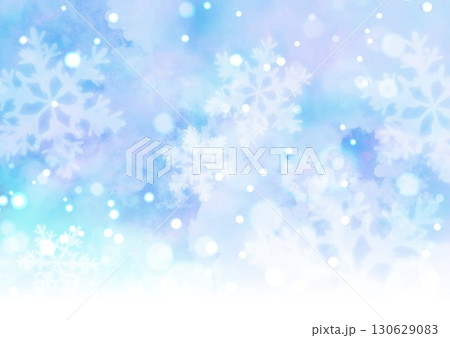 水彩柄の雪の結晶 130629083