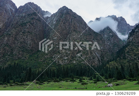 キルギス_ジュク川沿いのトレイル 130629209