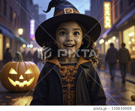 ハロウィン衣装を着た子供 130630009