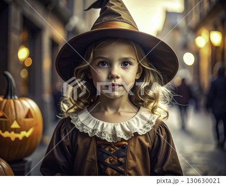ハロウィン衣装を着た子供 130630021