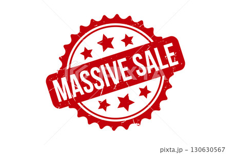 Red Massive Sale Rubber Stamp Seal Vector Red Massive Sale Rubber Stamp Seal Vector 130630567