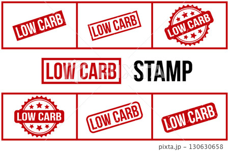 Low Carb Rubber Stamp Set Vector Low Carb Rubber Stamp Set Vector 130630658
