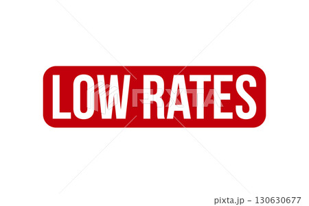 Red Low Rates Rubber Stamp Seal Vector 130630677