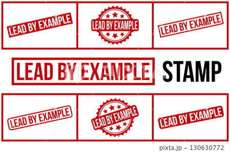 Red Lead by Example Rubber Stamp Set Vector 130630772