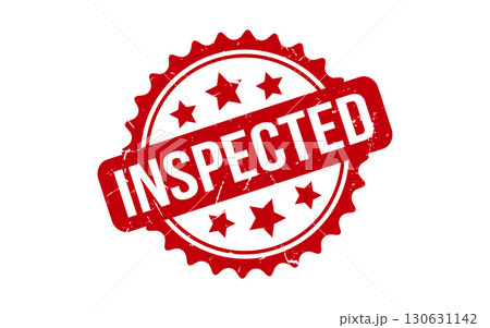 Inspected rubber grunge stamp seal vector 130631142