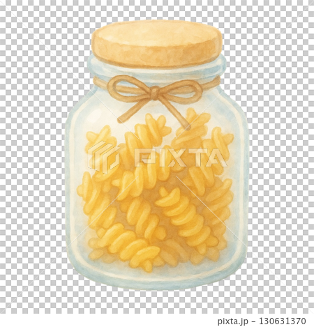 【パスタ】瓶詰めのフジッリのイラスト 130631370
