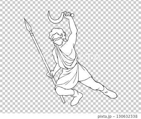 うしかい座の人物の線画イラスト うしかい座の人物の線画イラスト 130632338