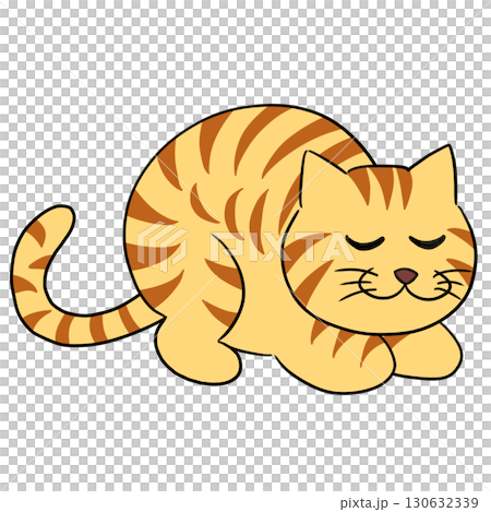 貓棕色虎斑插圖 130632339
