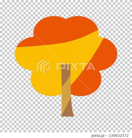 一棵樹與秋葉的簡單插圖 一棵樹與秋葉的簡單插圖 130632572