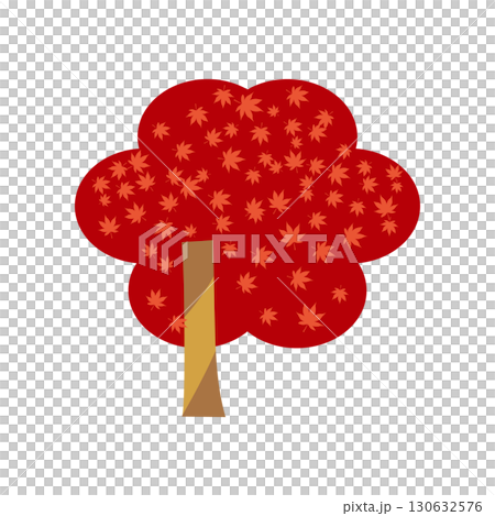 A simple illustration of a tree with autumn leaves A simple illustration of a tree with autumn leaves 130632576