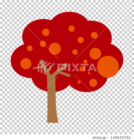 A simple illustration of a tree with autumn leaves 130632582