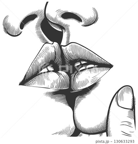 Romantic Close-Up of Two women Kissingのイラスト素材 [130633293] - PIXTA