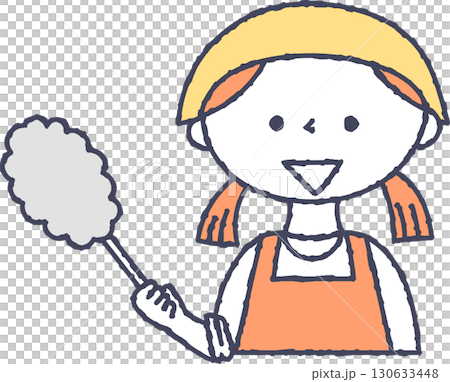 拿著方便拖把的女孩 130633448