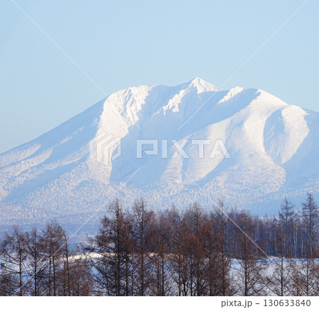 冬の北海道美瑛の丘から見た十勝岳連峰オプタテシケ山 冬の北海道美瑛の丘から見た十勝岳連峰オプタテシケ山 130633840