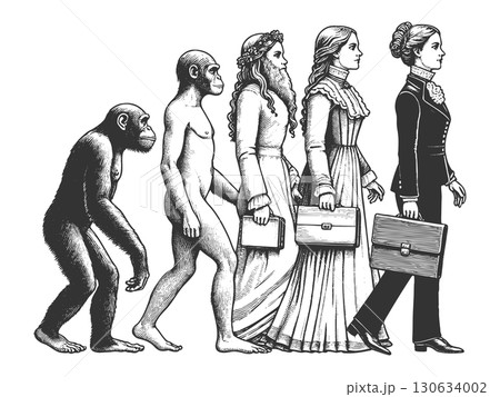 Evolution of Woman From Primate to Professional 130634002