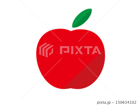 シンプルなリンゴのアイコン　アップル　真っ赤な林檎　知恵の林檎 130634102
