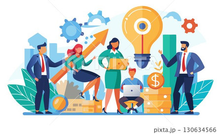 Businessmen and businesswomen play a vital role in driving economic growth and innovation. 130634566