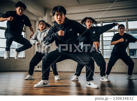 青春の輝き：部活動で汗を流す日本の高校生 130634632
