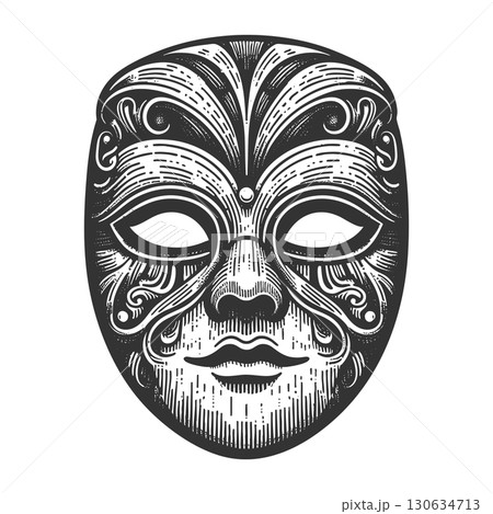 mysterious jester mask with eerie details vector 130634713