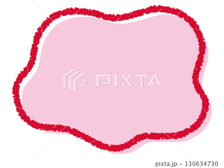 クレヨンラインのふにゃふにゃ版ずれフレーム/レッド クレヨンラインのふにゃふにゃ版ずれフレーム/レッド 130634730