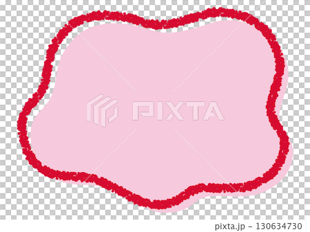 クレヨンラインのふにゃふにゃ版ずれフレーム/レッド クレヨンラインのふにゃふにゃ版ずれフレーム/レッド 130634730