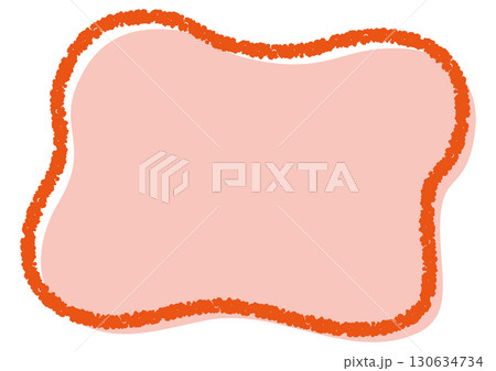 クレヨンラインのふにゃふにゃ版ずれフレーム/オレンジ クレヨンラインのふにゃふにゃ版ずれフレーム/オレンジ 130634734