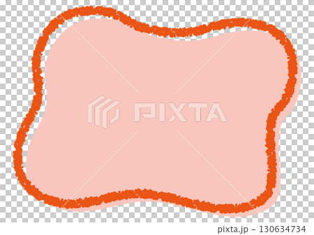 クレヨンラインのふにゃふにゃ版ずれフレーム/オレンジ クレヨンラインのふにゃふにゃ版ずれフレーム/オレンジ 130634734