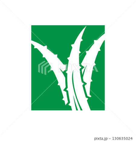 aloe vera logo cosmetic design simple green plant health symbol vector illustration 130635024